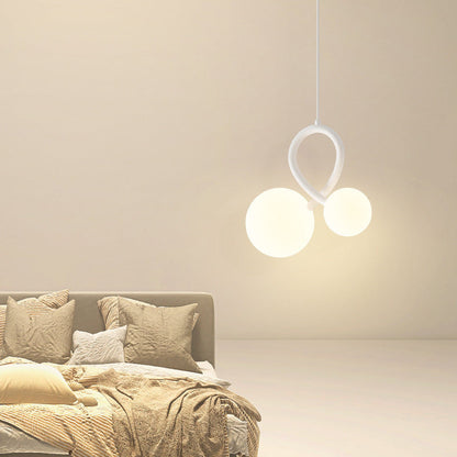 ثريات LED من الحديد الراتنجي المنحني بتصميم عصري بسيط لغرفة المعيشة 