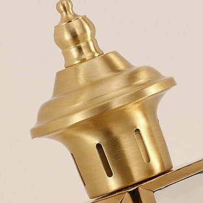 Modern Luxury Hexagonal Round Glass Copper 1/3 Light Wall Sconce Lamp For Outdoor Patio