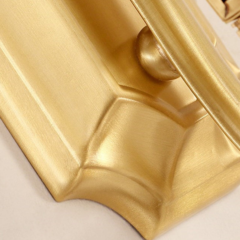 Modern Luxury Hexagonal Round Glass Copper 1/3 Light Wall Sconce Lamp For Outdoor Patio