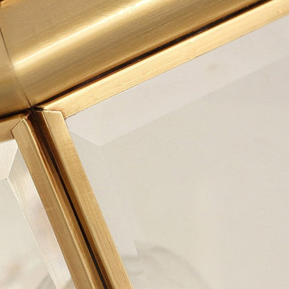 Modern Luxury Hexagonal Round Glass Copper 1/3 Light Wall Sconce Lamp For Outdoor Patio