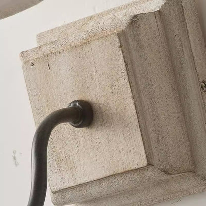 Modern Simplicity Round Square Cloth Iron Wood 1-Light Wall Sconce Lamp For Bedroom