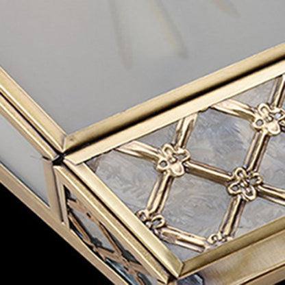 現代的なスカンジナビアのテーパードラウンドスクエアガラス銅1ライト壁取り付け用燭台ランプリビングルーム用