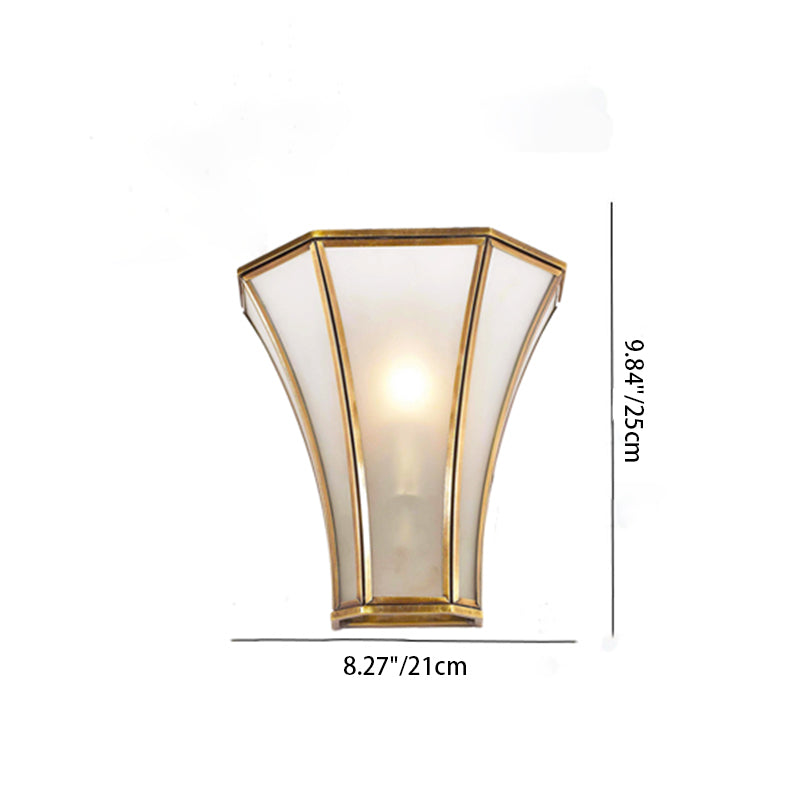 現代的なスカンジナビアのテーパードラウンドスクエアガラス銅1ライト壁取り付け用燭台ランプリビングルーム用