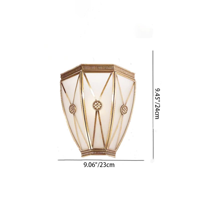 現代的なスカンジナビアのテーパードラウンドスクエアガラス銅1ライト壁取り付け用燭台ランプリビングルーム用