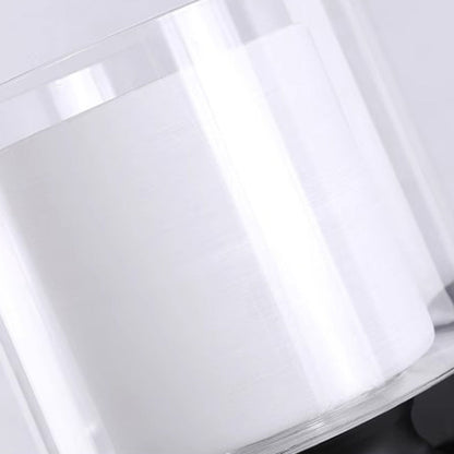 Modern Minimalist Round Column Glass Iron 1-Light Wall Sconce Lamp For Bedroom