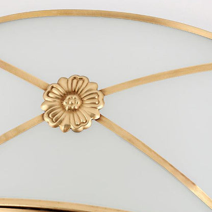 Modern Minimalist Round Floral Glass Copper 3/4/6 Light Flush Mount Ceiling Light For Living Room