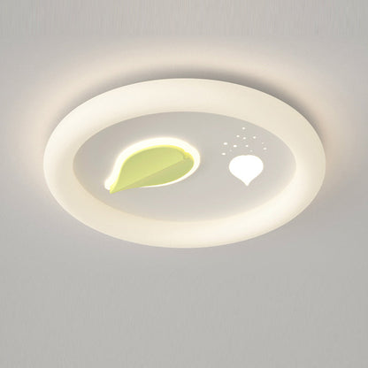Modern Art Deco Clover Leaf Butterfly Round PE Iron LED Flush Mount Ceiling Light For Living Room