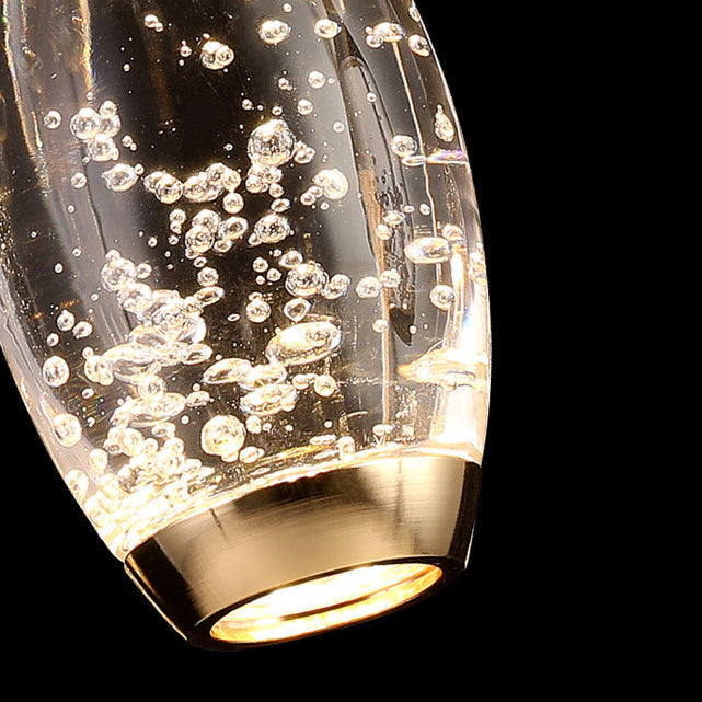 Modern Luxury Water Drop Shape Round Crystal Aluminum LED Pendant Light For Bedroom