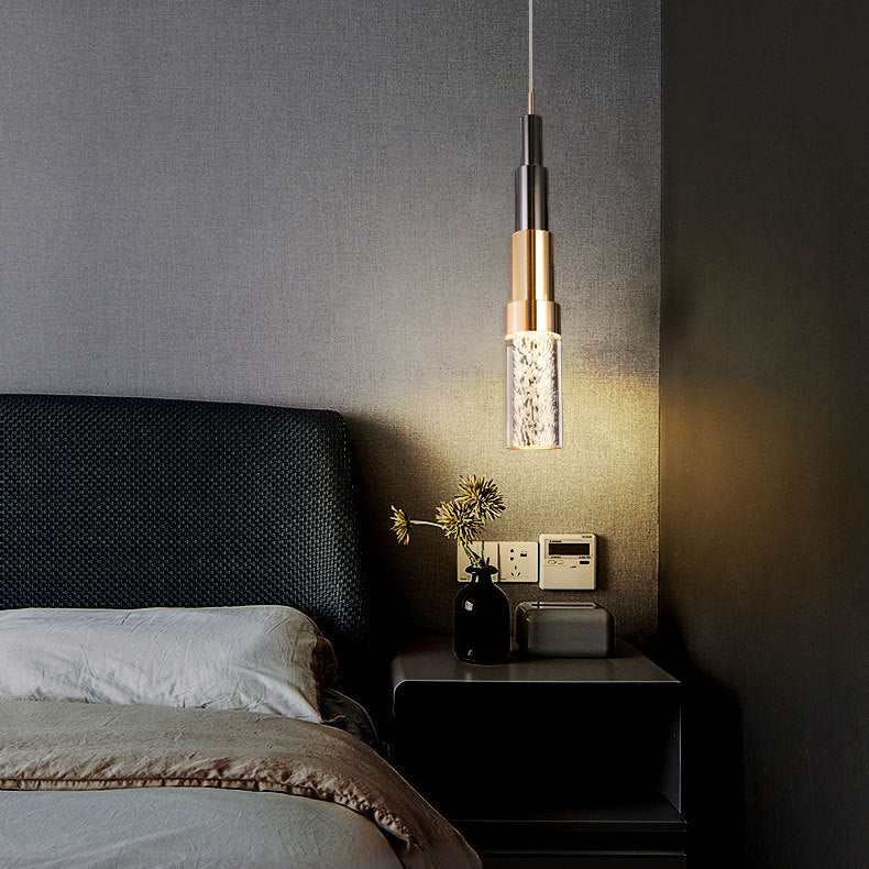 Modern Luxury Water Drop Shape Round Crystal Aluminum LED Pendant Light For Bedroom