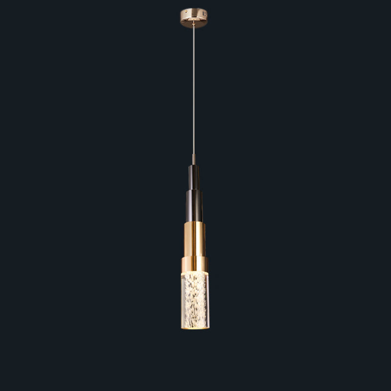 Modern Luxury Water Drop Shape Round Crystal Aluminum LED Pendant Light For Bedroom