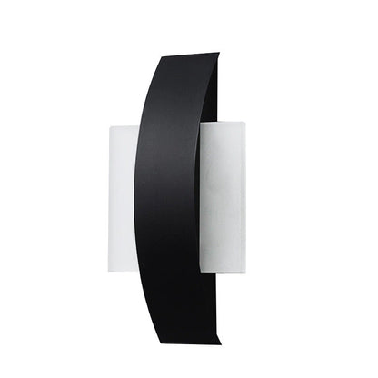 Modern Minimalist Curved Square Round Acrylic Iron LED Wall Sconce Lamp For Bedroom