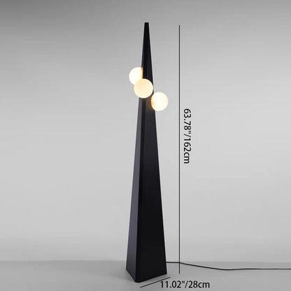 Modern Minimalist Triangle Cone Magic Bean Glass Iron 3-Light Standing Floor Lamp For Living Room