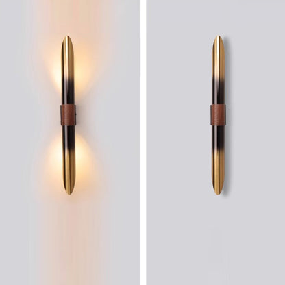 Contemporary Scandinavian Long Curved Cylinder Iron 2-Light Wall Sconce Lamp For Living Room