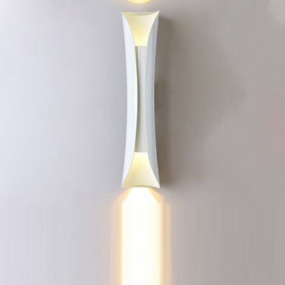 Contemporary Scandinavian Long Curved Cylinder Iron 2-Light Wall Sconce Lamp For Living Room