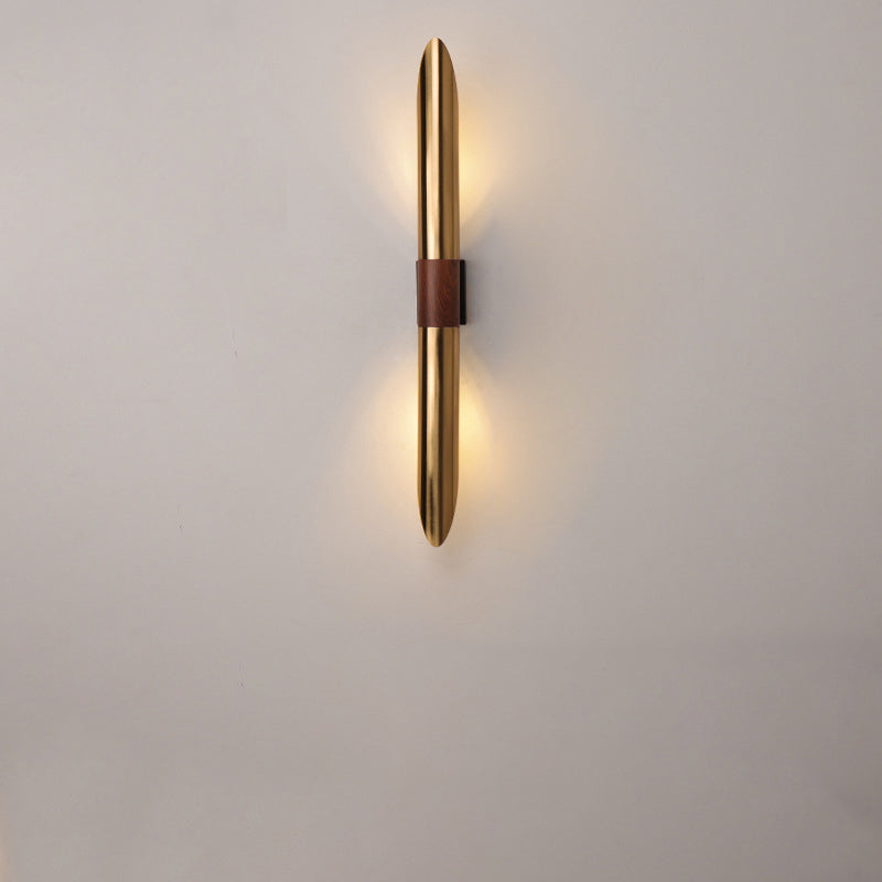 Contemporary Scandinavian Long Curved Cylinder Iron 2-Light Wall Sconce Lamp For Living Room