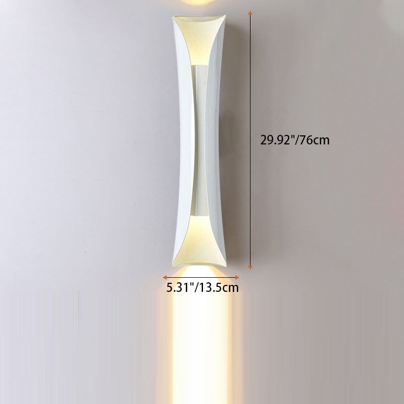 Contemporary Scandinavian Long Curved Cylinder Iron 2-Light Wall Sconce Lamp For Living Room