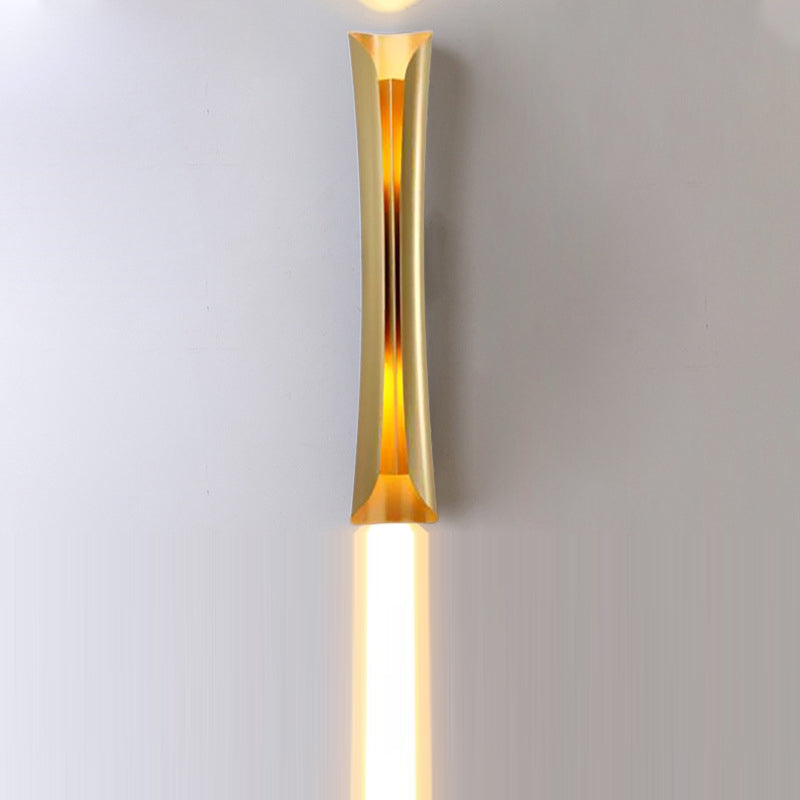 Contemporary Scandinavian Long Curved Cylinder Iron 2-Light Wall Sconce Lamp For Living Room