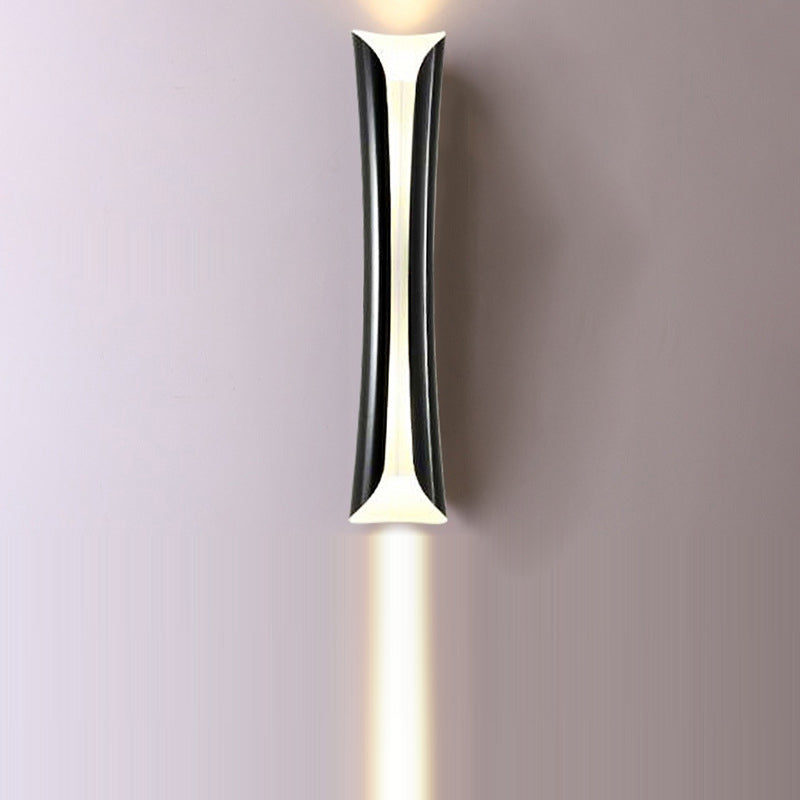 Contemporary Scandinavian Long Curved Cylinder Iron 2-Light Wall Sconce Lamp For Living Room