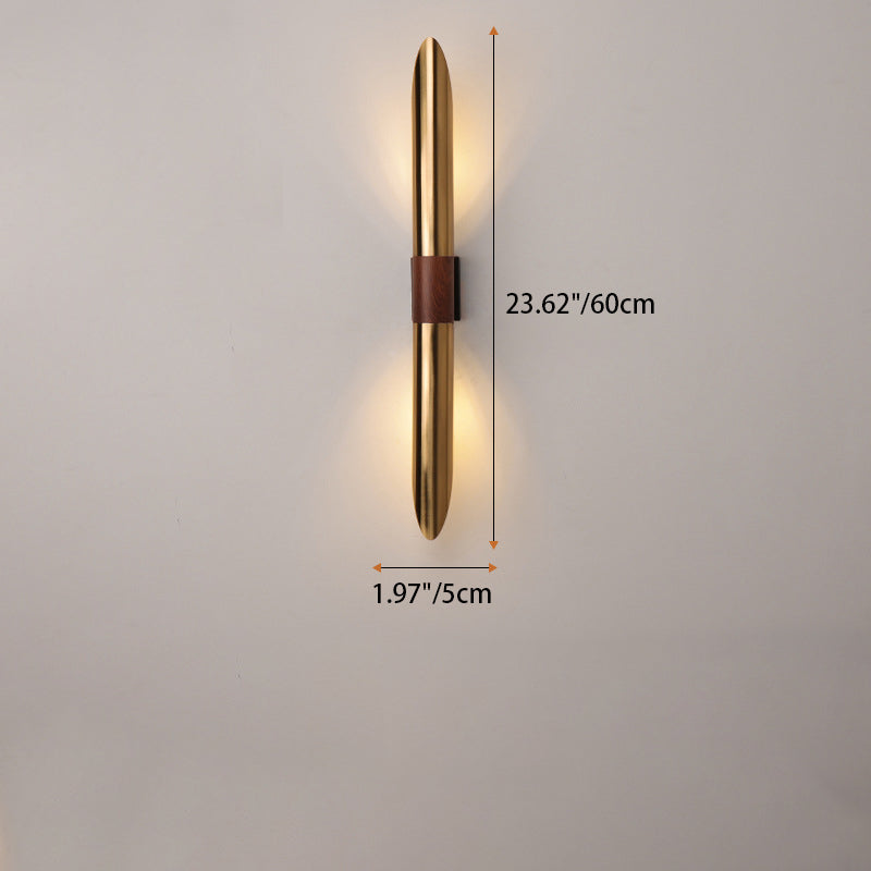 Contemporary Scandinavian Long Curved Cylinder Iron 2-Light Wall Sconce Lamp For Living Room