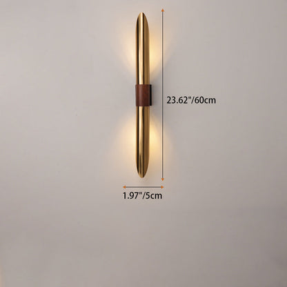Contemporary Scandinavian Long Curved Cylinder Iron 2-Light Wall Sconce Lamp For Living Room