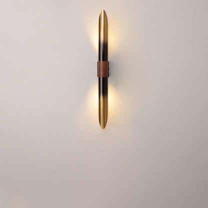 Contemporary Scandinavian Long Curved Cylinder Iron 2-Light Wall Sconce Lamp For Living Room