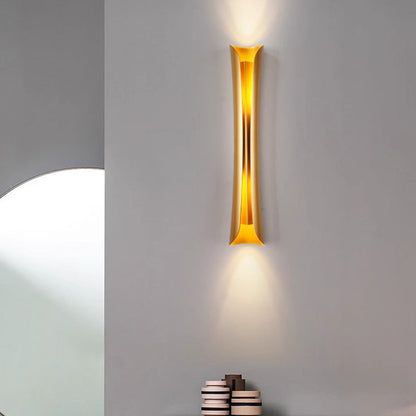 Contemporary Scandinavian Long Curved Cylinder Iron 2-Light Wall Sconce Lamp For Living Room
