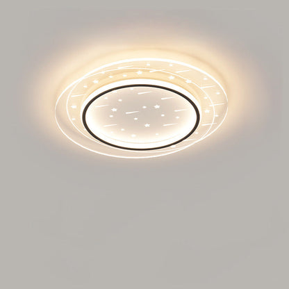 Modern Minimalist Round Square Rectangle Acrylic Aluminum Iron LED Flush Mount Ceiling Light For Living Room