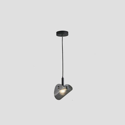 Contemporary Scandinavian Curved Arch Glass Hardware LED Pendant Light For Bedroom