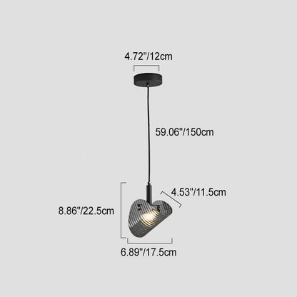 Contemporary Scandinavian Curved Arch Glass Hardware LED Pendant Light For Bedroom