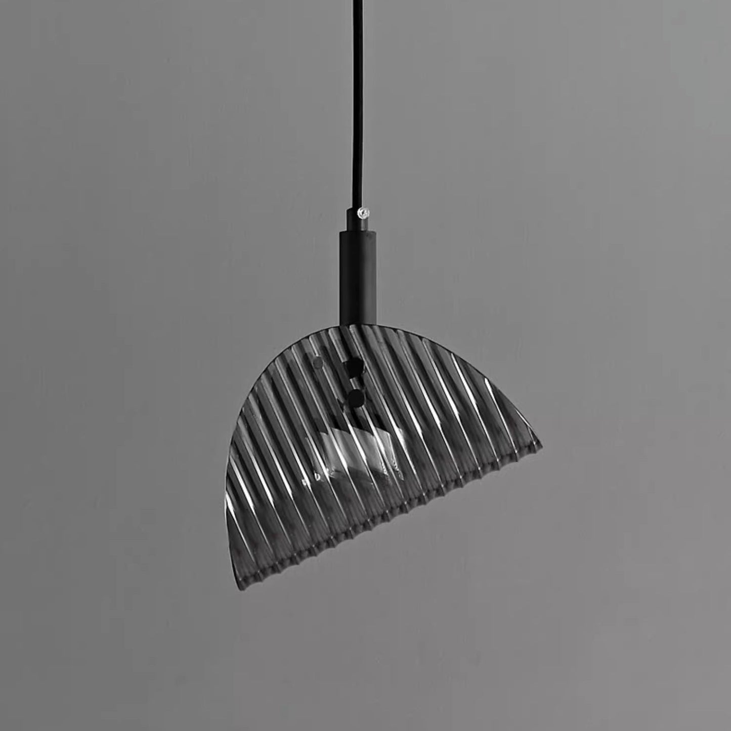 Contemporary Scandinavian Curved Arch Glass Hardware LED Pendant Light For Bedroom