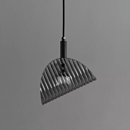Contemporary Scandinavian Curved Arch Glass Hardware LED Pendant Light For Bedroom