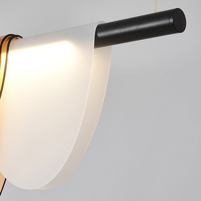 ثريا LED من الحديد الأكريليكي بتصميم إسكندنافي معاصر، طويلة نصف دائرية، لغرفة المعيشة 