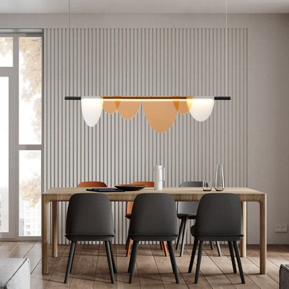 ثريا LED من الحديد الأكريليكي بتصميم إسكندنافي معاصر، طويلة نصف دائرية، لغرفة المعيشة 