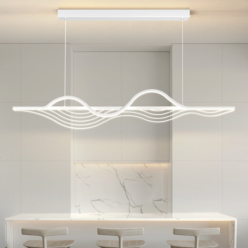 ثريا LED بتصميم جزيرة من السيليكون بتصميم عصري طويل ومنحنٍ بتصميم إبداعي لغرفة المعيشة 
