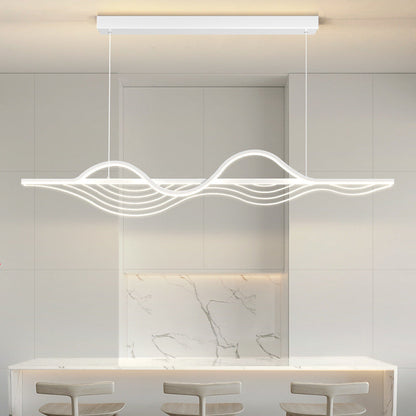 ثريا LED بتصميم جزيرة من السيليكون بتصميم عصري طويل ومنحنٍ بتصميم إبداعي لغرفة المعيشة 