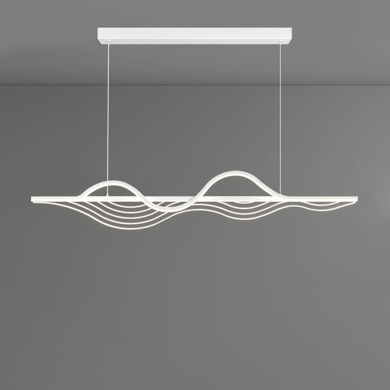 ثريا LED بتصميم جزيرة من السيليكون بتصميم عصري طويل ومنحنٍ بتصميم إبداعي لغرفة المعيشة 