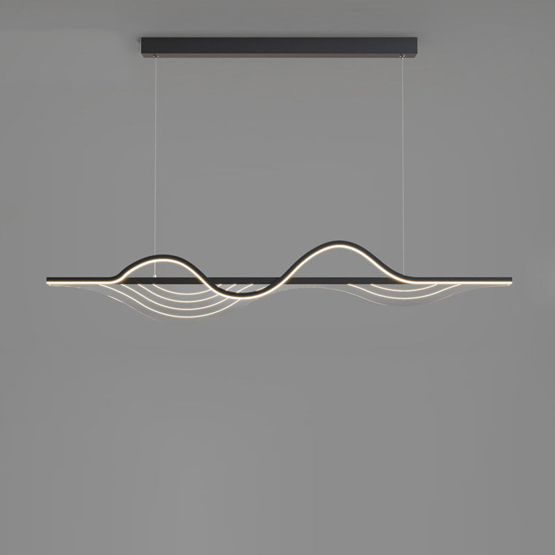 ثريا LED بتصميم جزيرة من السيليكون بتصميم عصري طويل ومنحنٍ بتصميم إبداعي لغرفة المعيشة 