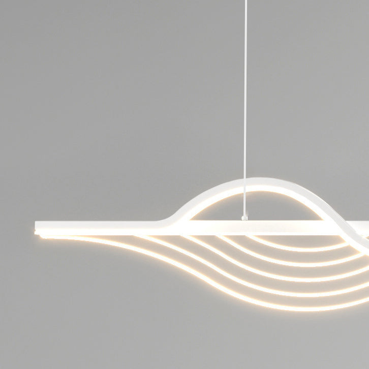 ثريا LED بتصميم جزيرة من السيليكون بتصميم عصري طويل ومنحنٍ بتصميم إبداعي لغرفة المعيشة 