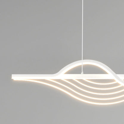ثريا LED بتصميم جزيرة من السيليكون بتصميم عصري طويل ومنحنٍ بتصميم إبداعي لغرفة المعيشة 