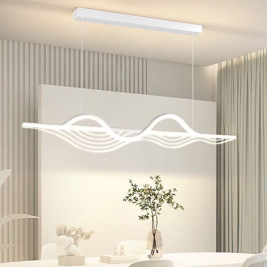ثريا LED بتصميم جزيرة من السيليكون بتصميم عصري طويل ومنحنٍ بتصميم إبداعي لغرفة المعيشة 