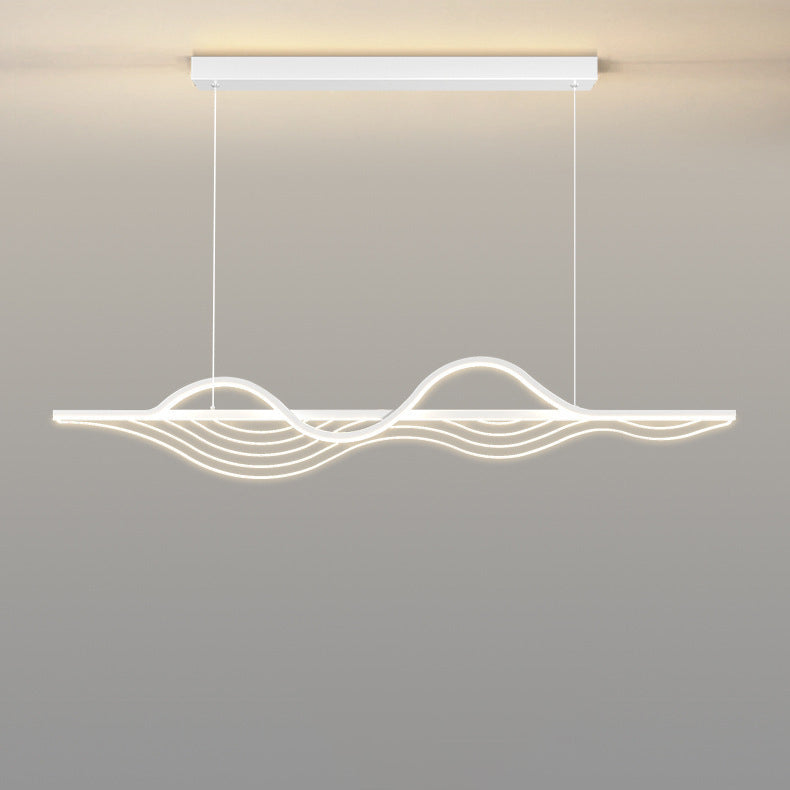 ثريا LED بتصميم جزيرة من السيليكون بتصميم عصري طويل ومنحنٍ بتصميم إبداعي لغرفة المعيشة 