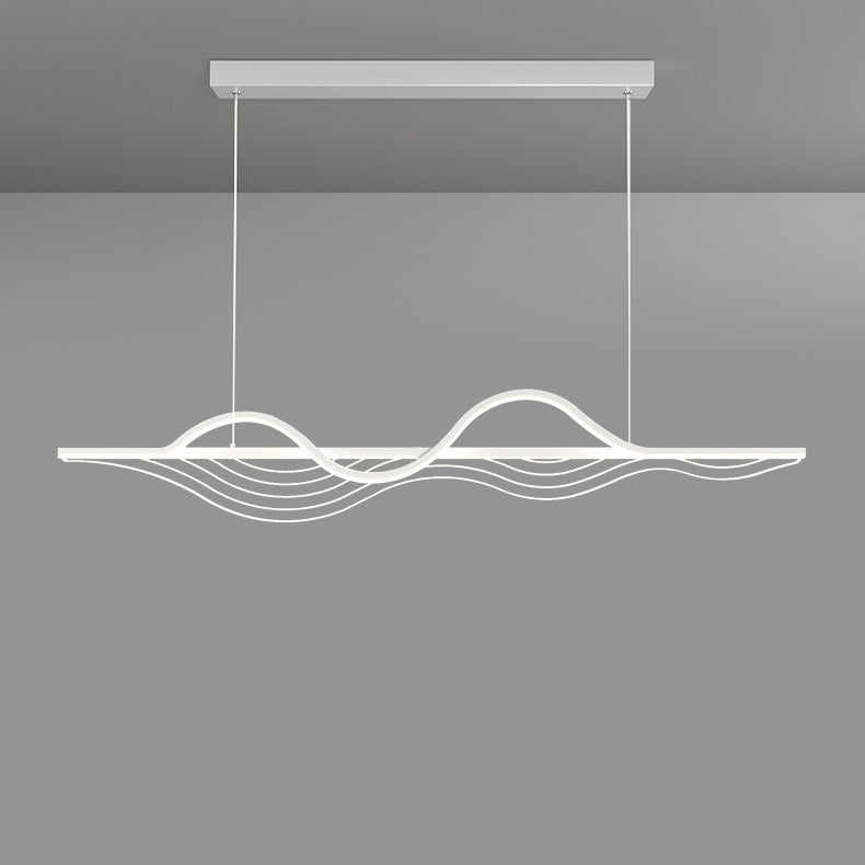ثريا LED بتصميم جزيرة من السيليكون بتصميم عصري طويل ومنحنٍ بتصميم إبداعي لغرفة المعيشة 