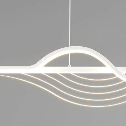 ثريا LED بتصميم جزيرة من السيليكون بتصميم عصري طويل ومنحنٍ بتصميم إبداعي لغرفة المعيشة 