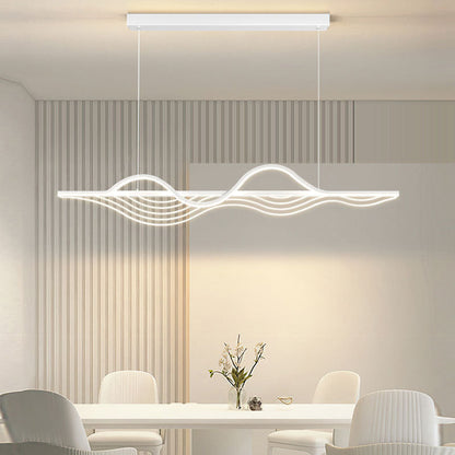 ثريا LED بتصميم جزيرة من السيليكون بتصميم عصري طويل ومنحنٍ بتصميم إبداعي لغرفة المعيشة 