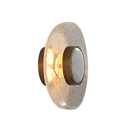 مصباح حائط LED دائري عصري بسيط من الزجاج والحديد لغرفة المعيشة 