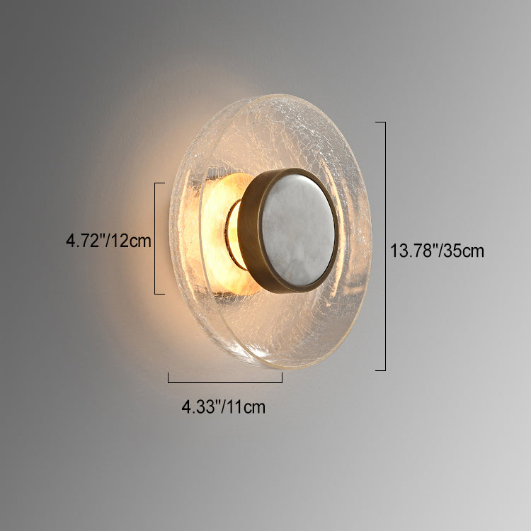 مصباح حائط LED دائري عصري بسيط من الزجاج والحديد لغرفة المعيشة 