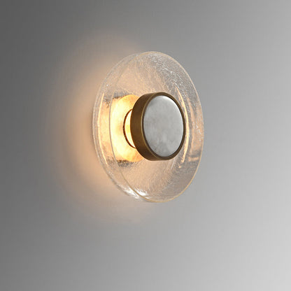 مصباح حائط LED دائري عصري بسيط من الزجاج والحديد لغرفة المعيشة 