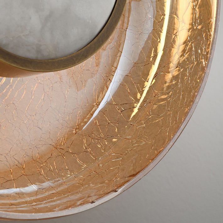 مصباح حائط LED دائري عصري بسيط من الزجاج والحديد لغرفة المعيشة 