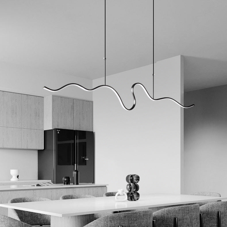 ثريا جزيرة LED من السيليكون النحاسي بتصميم عصري بسيط لغرفة المعيشة