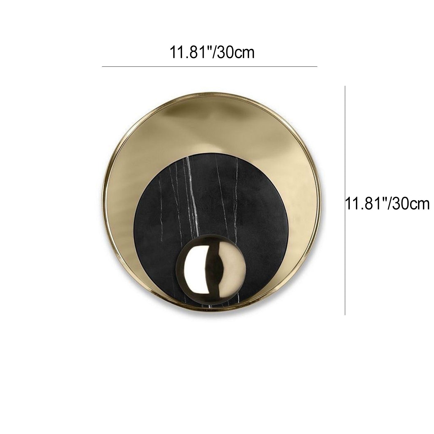 現代的なスカンジナビアの丸型金具大理石1灯壁取り付け用燭台ランプリビングルーム用